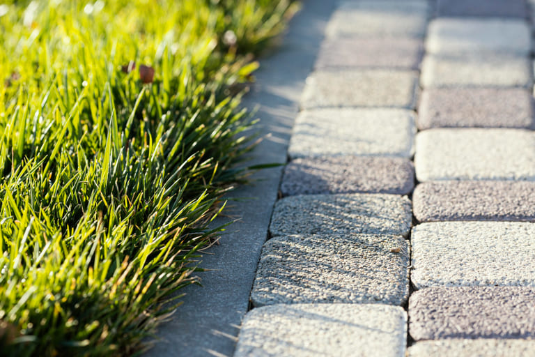 pavés allée de jardin nettoyée gros plan ProClean Toiture
